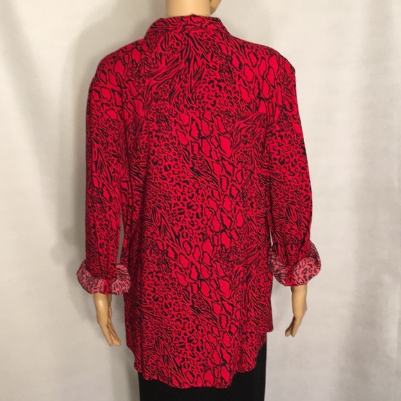 NWT H&M Cool Red & Black Print Tunic Blouse - Picture 8 of 16